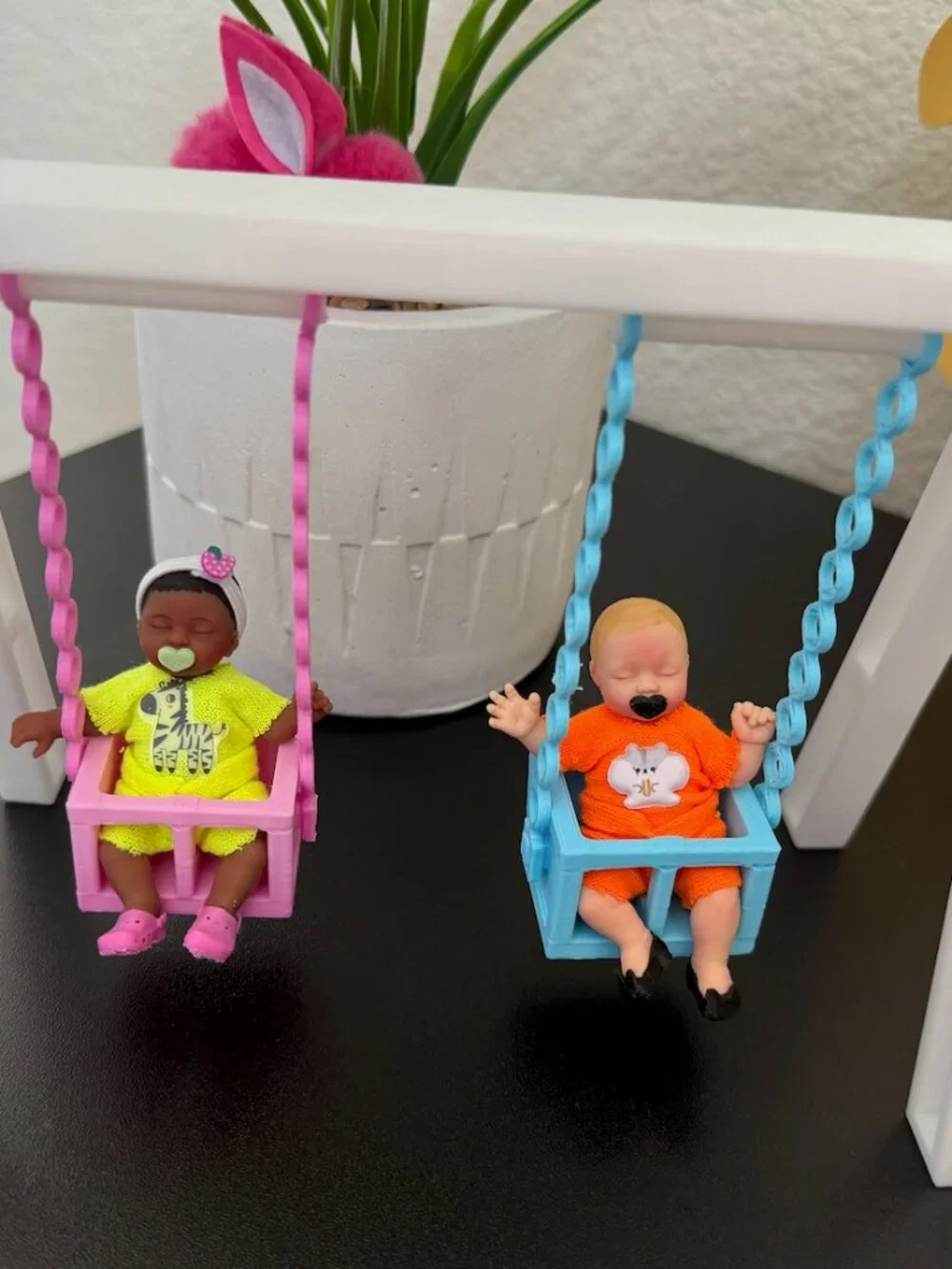 Baby Dolls Double Swing Set | 3D Printed Playground Accessory